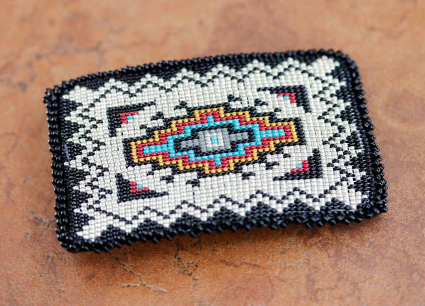 Beaded and leather Native American Belt 2024 Buckle