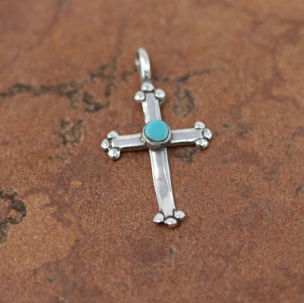 Native American Made Hand Stamped Sterling Silver Southwestern Cross P -  Gold Bear Trading Company