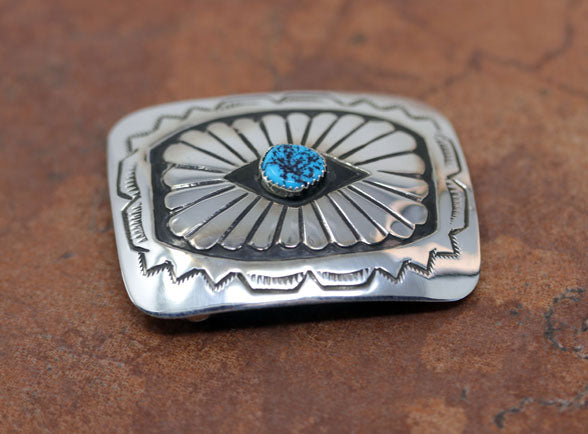 Discount Sterling Silver and Turquoise Native Belt buckle