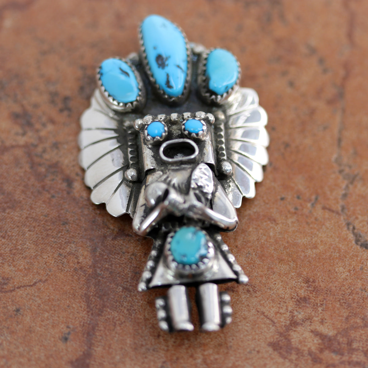 Navajo Turquoise Kachina Pin/Pendant – Jewelry Native American